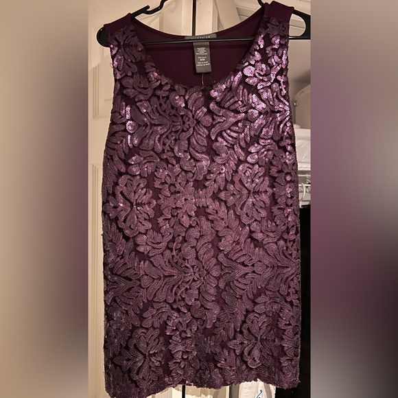♥️⭐️Pretty Purple Sequins Dress Top - Picture 1 of 4
